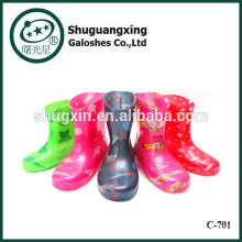 colorful shoes pvc transparent rain boots for kids C-705